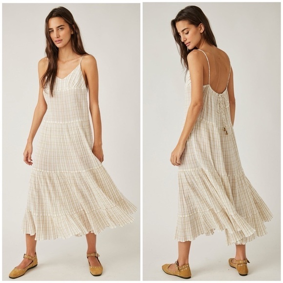 Free People Marigold Maxi Dress Cotton in Canvas Combo Size Small Oversized NWT - Picture 1 of 13